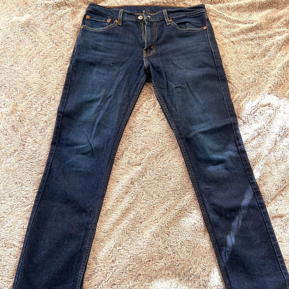Levis Jeans Mens 32x30 Blue Denim 511 Slim Straight Skinny American Stretch Dark
